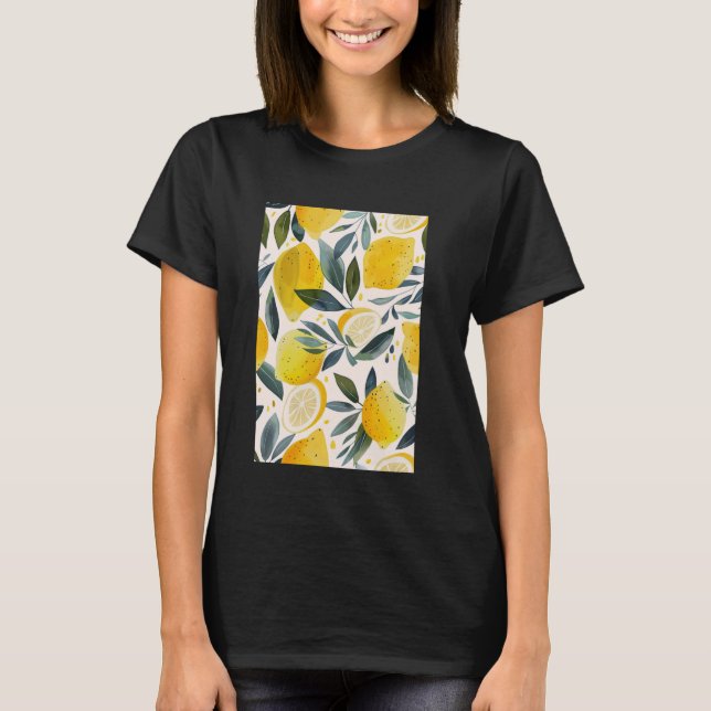 T-shirt Fruit vintage Motif Art Lemon 2 (Devant)