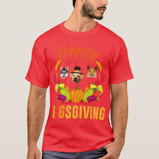 T-shirt Fruits citrouilles Chien face Bon thanksgiving jou