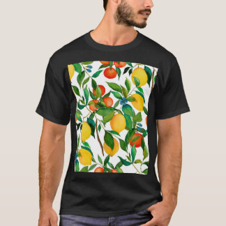 T-shirt Fruits d'agrumes, motif d'aquarelle vibrante.