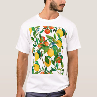 T-shirt Fruits d'agrumes, motif d'aquarelle vibrante.