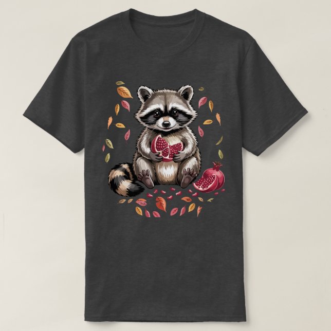 T-shirt Fruits d'automne rétro | Autruche mangeant une gre (Design devant)