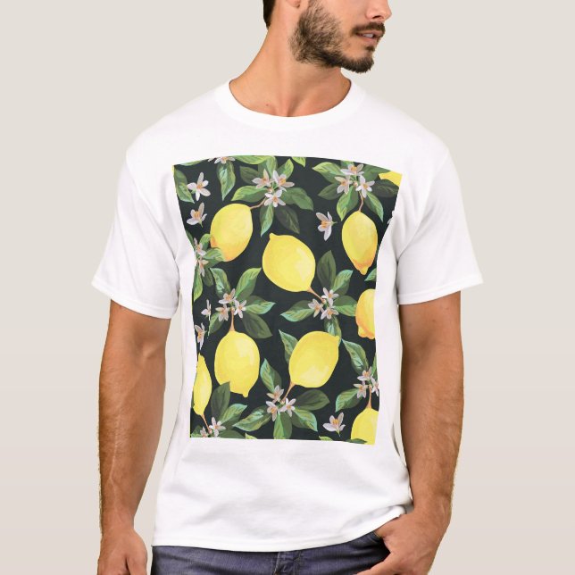 T-shirt Fruits de citron : Conception Motif transparente (Devant)