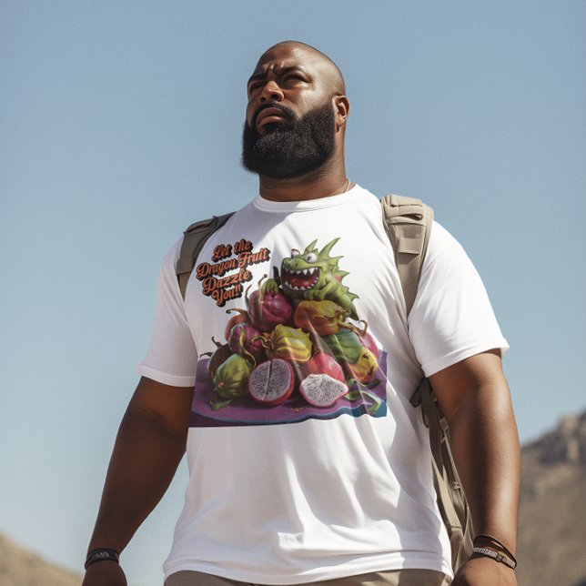 T-shirt Fruits de dragon exotique ornant table en bois (Créateur téléchargé)