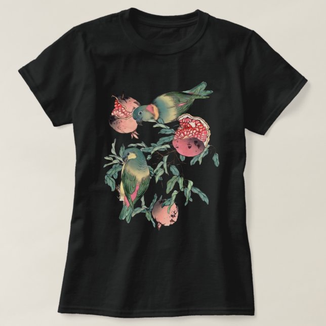 T-shirt Fruits de grenade et Lovebirds (Design devant)