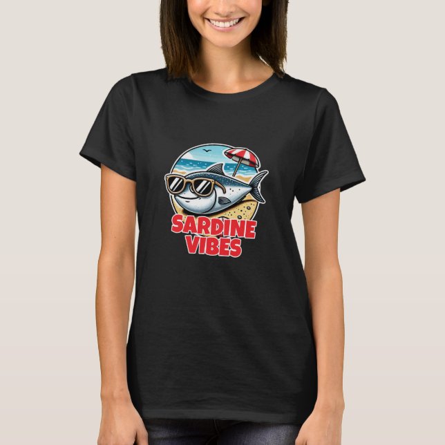 T-shirt Fruits de mer de Kawaii : Sardines mignonnes (Devant)