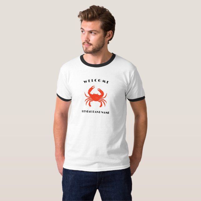 T-shirt Fruits de mer modernes accueil Crabe rouge personn (Devant entier)