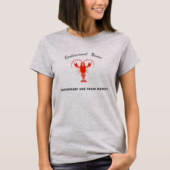 T-shirt Fruits de mer modernes Restaurant & Marché nom écr (Devant)