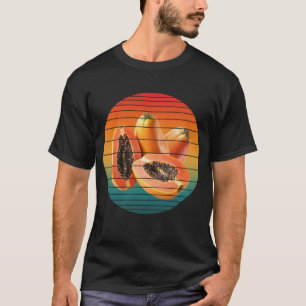 T-shirt Fruits de papaye vintage nourriture saine végane