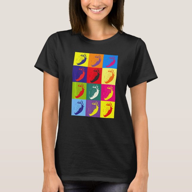 T-shirt Fruits d'été Alimentation de fraises Paille de pur (Devant)