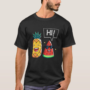 T-shirt Fruits D'Été Cute Watermelon Et Ananas Kawaii