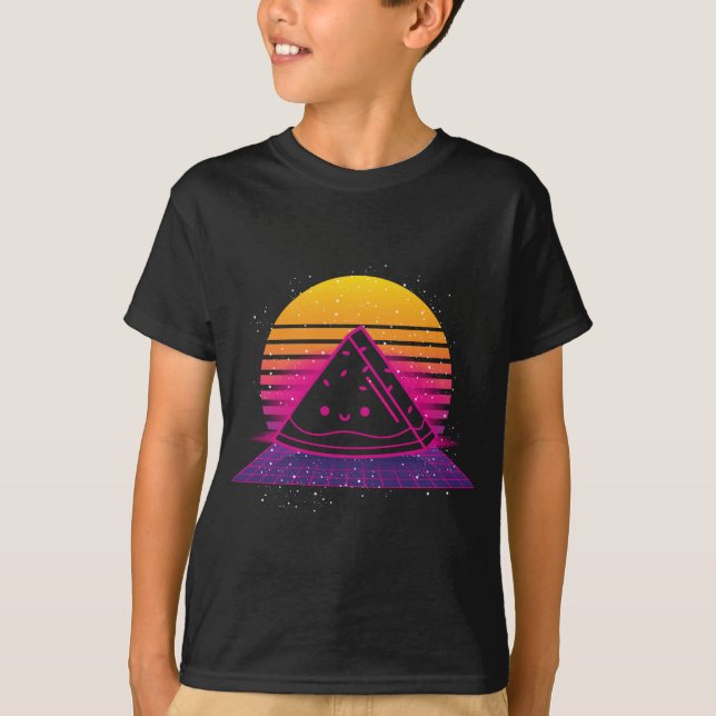 T-shirt Fruits d'été tropicaux 80s Retro Synthwave Sunset  (Devant)