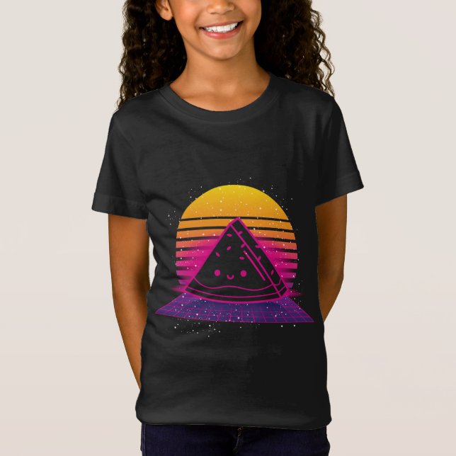 T-Shirt Fruits d'été tropicaux 80s Retro Synthwave Sunset  (Devant)