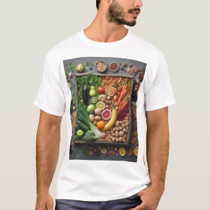 T-shirt "Fruits et légumes avec des vitamines saines Desi