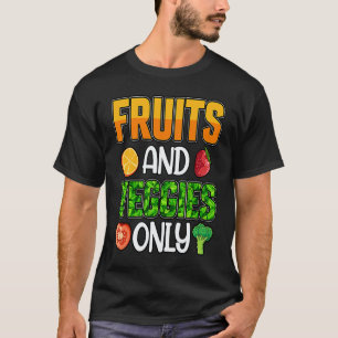 T-shirt Fruits et légumes uniquement végan Végétalien Cit