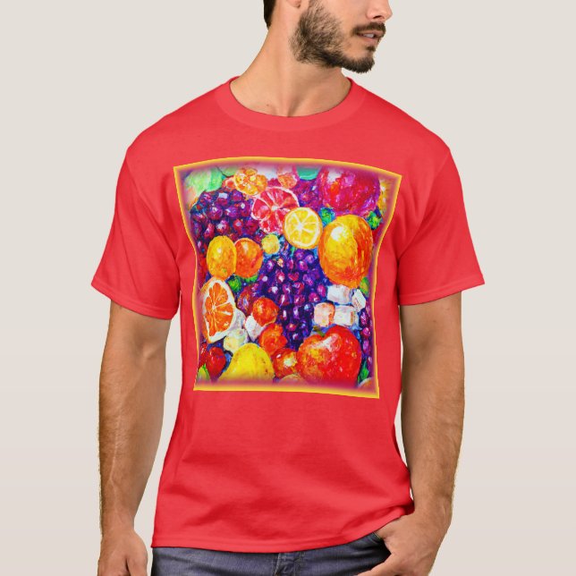 T-shirt "Fruits frais Motif" Cute Art. Acheter Maintenant (Devant)