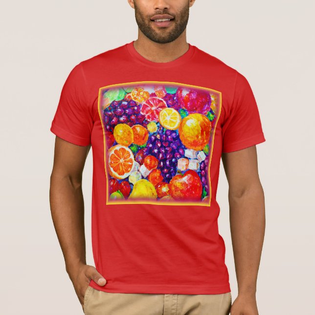T-shirt "Fruits frais Motif" Cute Art. Acheter Maintenant (Devant)