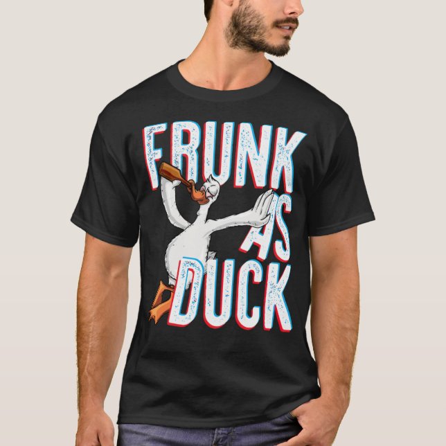 T-shirt Frunk As Duck Funny Boire Alcool noir labrado (Devant)