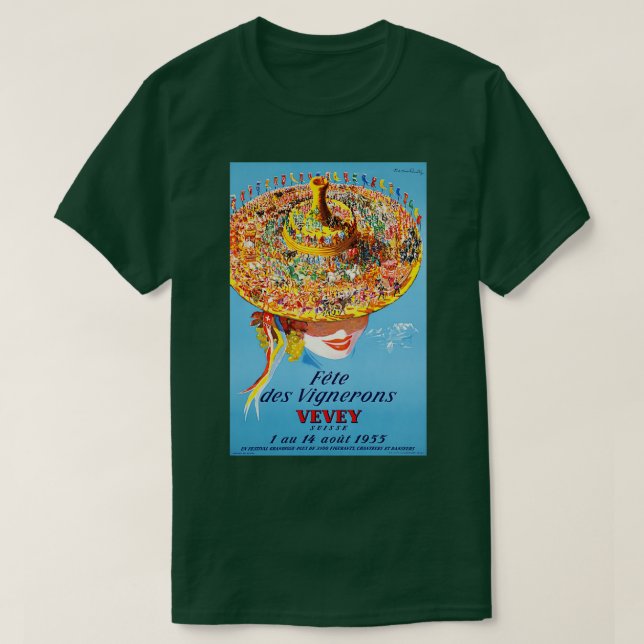 T-shirt Fte des Vignerons Vevey Suisse 1955 (Design devant)