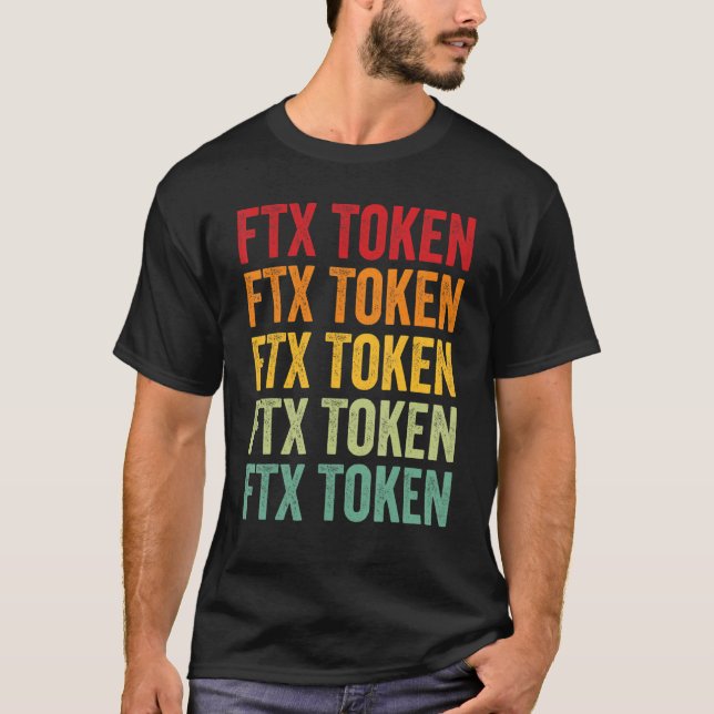 T-shirt Ftx Token Crypto Rainbow Text Design (Devant)