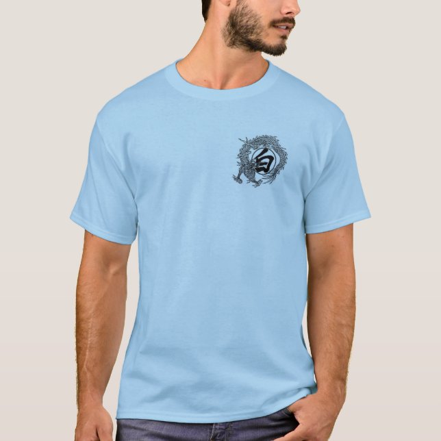 T-shirt fu blanc de kung de dragon (Devant)