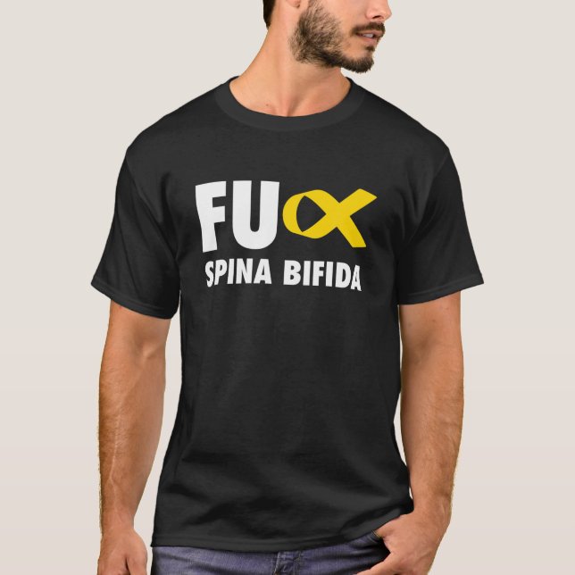 T-shirt FU Spina Bifida Ruban jaune - Spina Bifida (Devant)