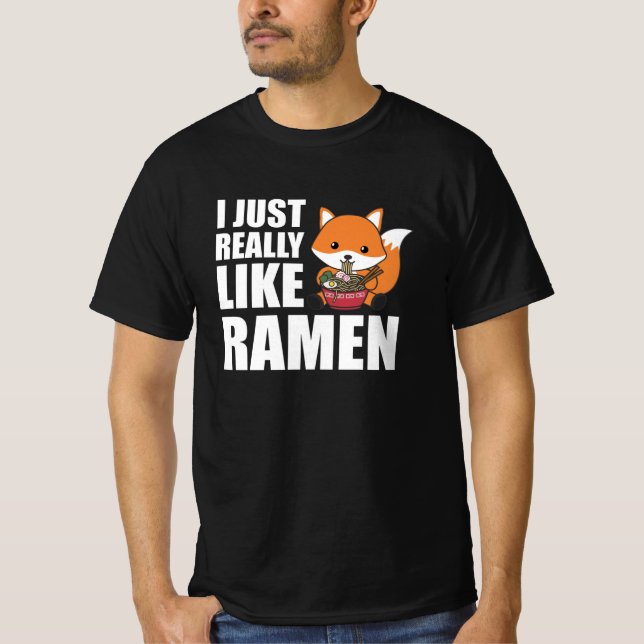 T-shirt Fuchs J'Aime Vraiment Ramen Sweet Kawaii Noodle (Devant)