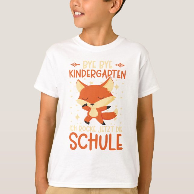 T-shirt Fuchs Schulkind Jungen Mädchen Schulanfang (Devant)