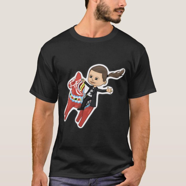 T-shirt Fudge Toblerone sur un cheval Dala rouge (Devant)