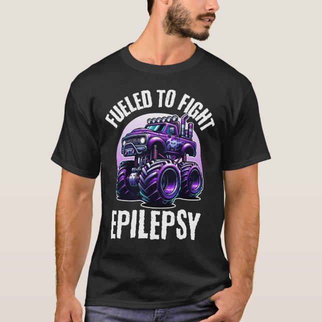 T-shirt Fueled Monster Truck Fighting Epilepsy Awareness (Devant)