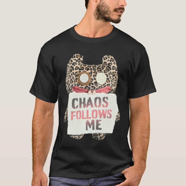 T-shirt Fuggler Chaos Follows Me Animal Print Monster Pull (Devant)