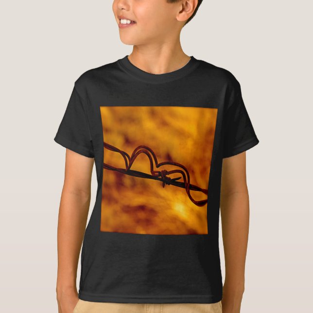 T-shirt Fugue de fil à barbe orange jaune (Devant)