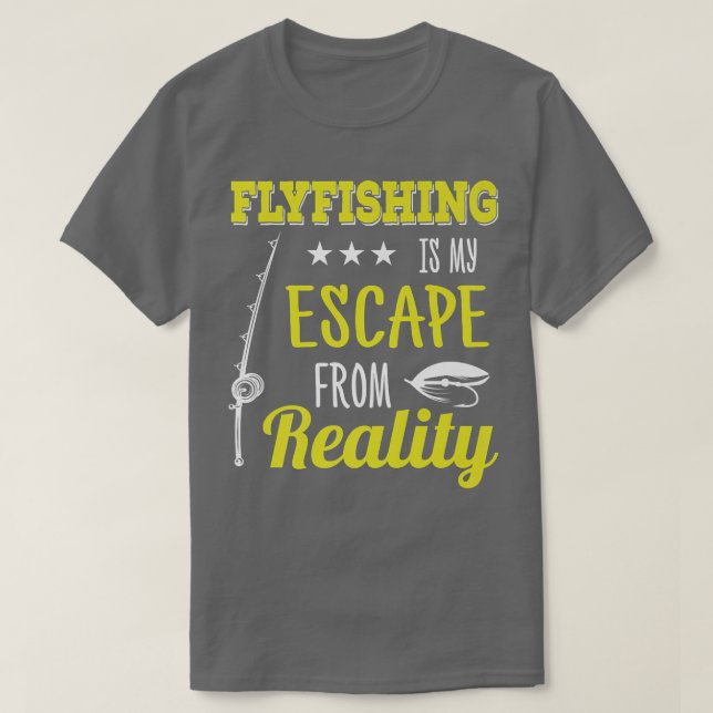 T-shirt Fuir Pêche échapper de la réalité Truite Poisson N (Design devant)