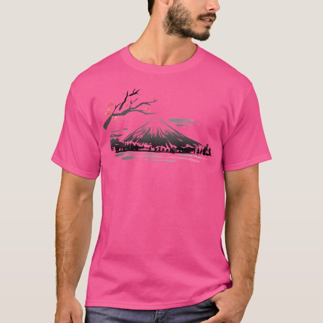 T-shirt Fuji Dans L'Aquarelle Du Printemps (Devant)