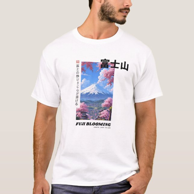 T-shirt Fuji en fleurs (Devant)