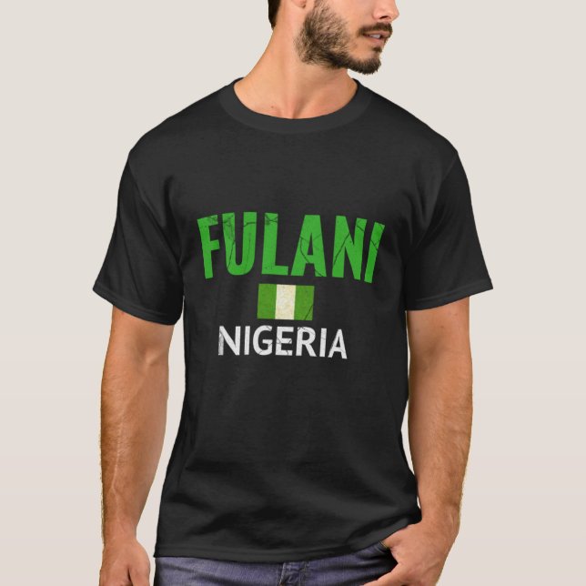 T-shirt Fulani  Fulbe Peul Fula Nigerian Flag (Devant)