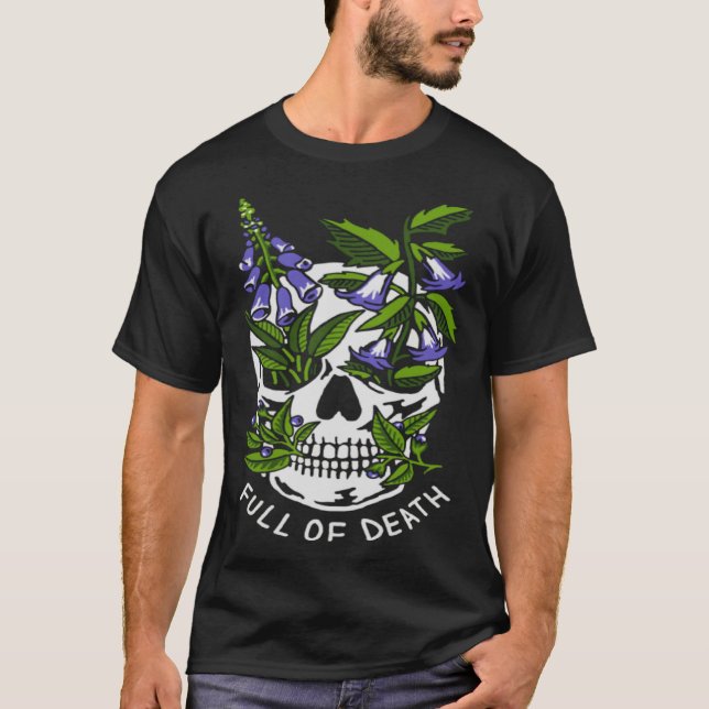 T-shirt Full Of Death  Skull Botanical (Devant)