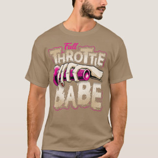 T-shirt FULL-THROTTLE BABE Biker Dirt-bike Motocross Tee t