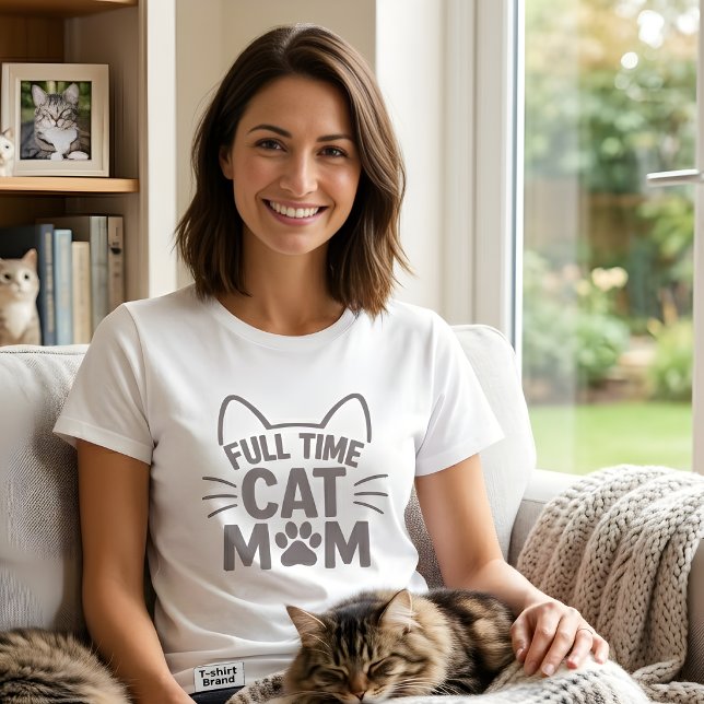 T-shirt Full Time Cat Mom Cute Feline Lover Gift  (Créateur téléchargé)
