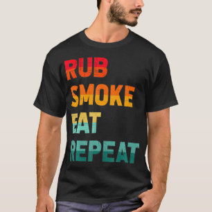 T-shirt Fumée de caoutchouc Manger de la viande répétée Fu