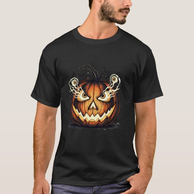 T-shirt Fumée de Citrouille Méchante Yeux (Devant)