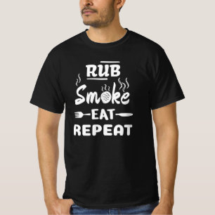 T-shirt Fumée de frotter Manger Répéter, BBQ amusant, G