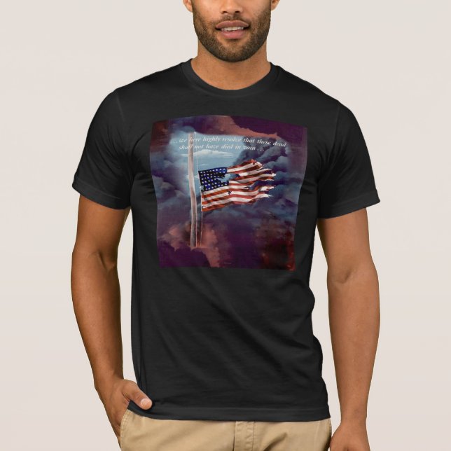 T-shirt Fumée tombée mais pas oubliée et drapeau déchiré (Devant)