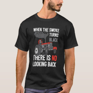 T-shirt Fumée Turns Tracteur noir Pulling Power Tractorpul