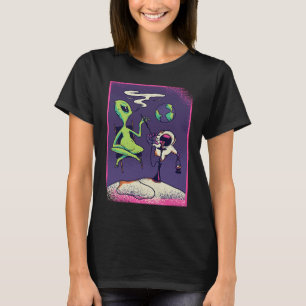 T-shirt Fumer Alien Hookah OVNI Espace de vaisseau martien