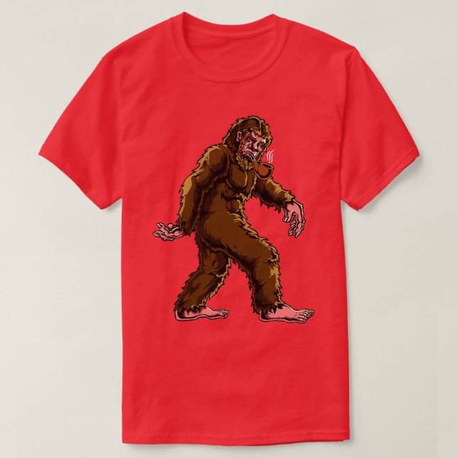 T-shirt Fumer au pied noir Tuyaux en briques Sasquatch Tuy (Design devant)
