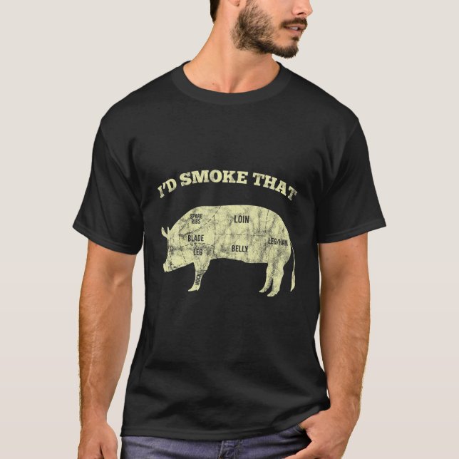 T-shirt Fumer BBQ étudiant culinaire (Devant)