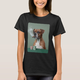T-shirt Fumer Cigar Gambling Boxer Chien Jouer Poker Mem