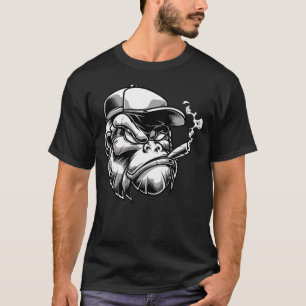 T-shirt Fumer du cigare Gorilla Silverback Monkey Ape Cade