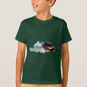 T-shirt Fumer Flaming Vintage Car