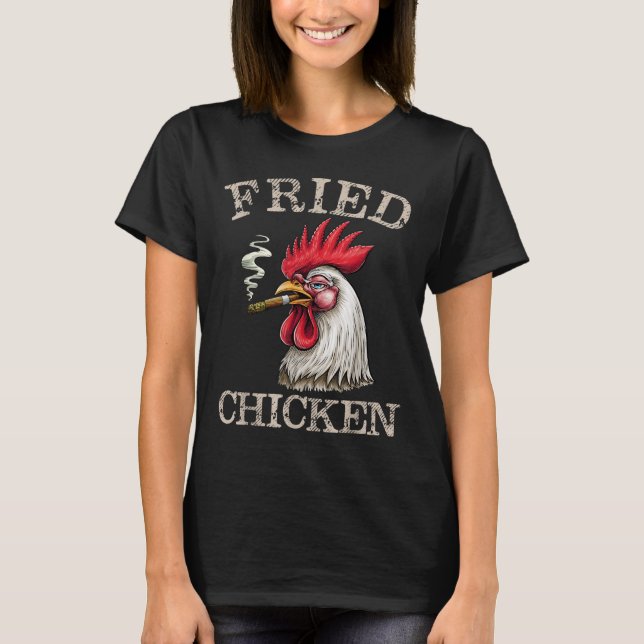 T-shirt Fumer Fried Poulet Graphique Mauvaises Herbes Homm (Devant)